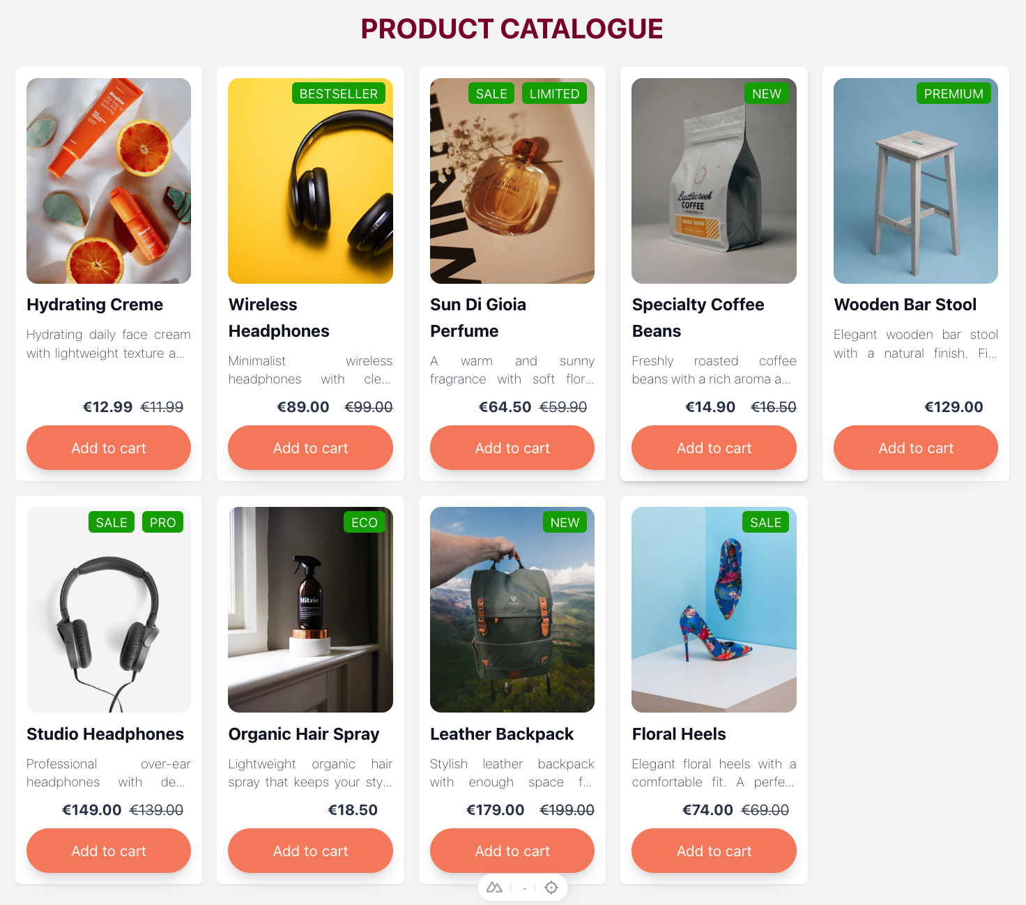 Responsive Product Catalogue